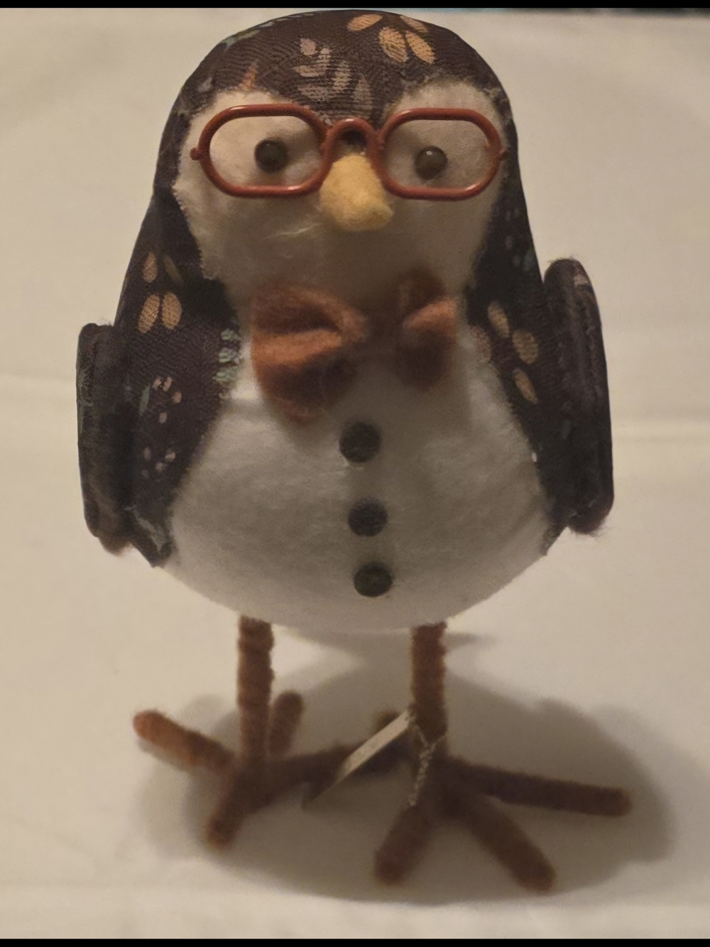 Plush Decorative Owl Figurine - Brown & White